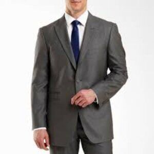 JF J.® Ferrar 2-Button Gray Shimmer Sharkskin Suit Jacket - Classic New With Tag